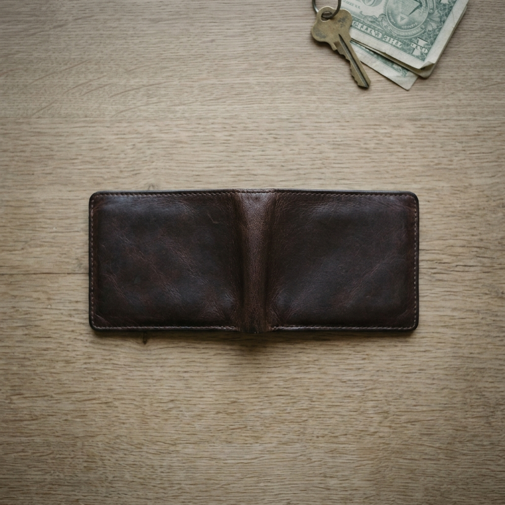 M01 Cardholder — genuine leather, six-card profile