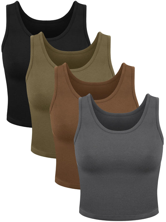 F08 / The Crop Tank — Cotton Four-Pack