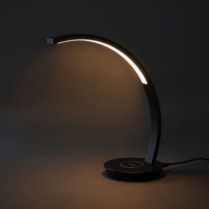 Arc LED Desk Lamp on charcoal background - studio v2