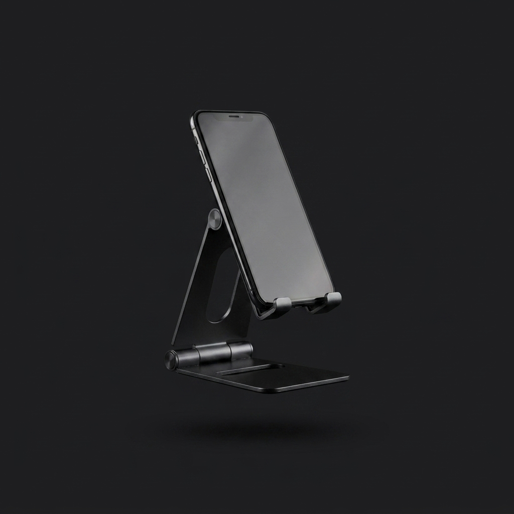 Pivot Adjustable Phone Stand on charcoal background - studio v1