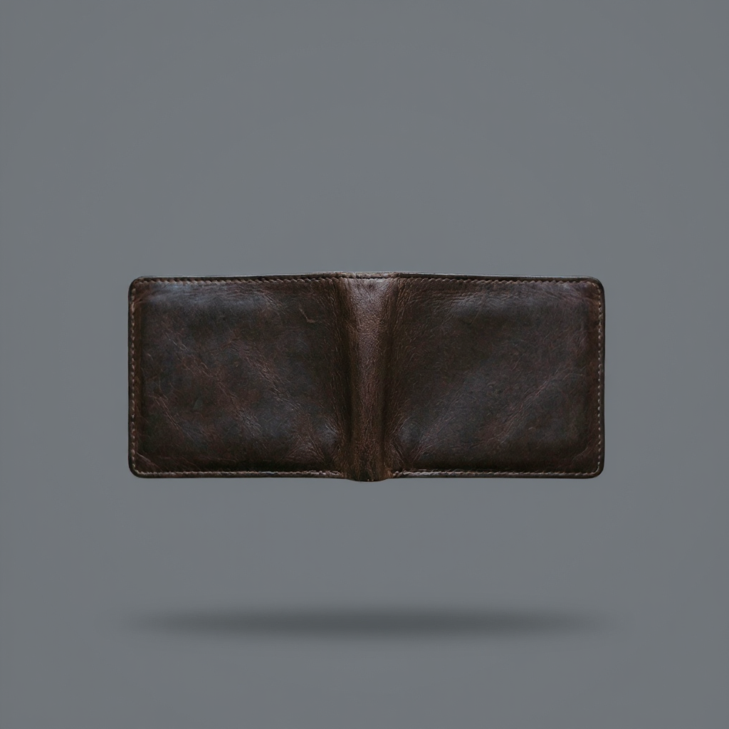M01 Leather Cardholder on slate blue-grey background - studio v2