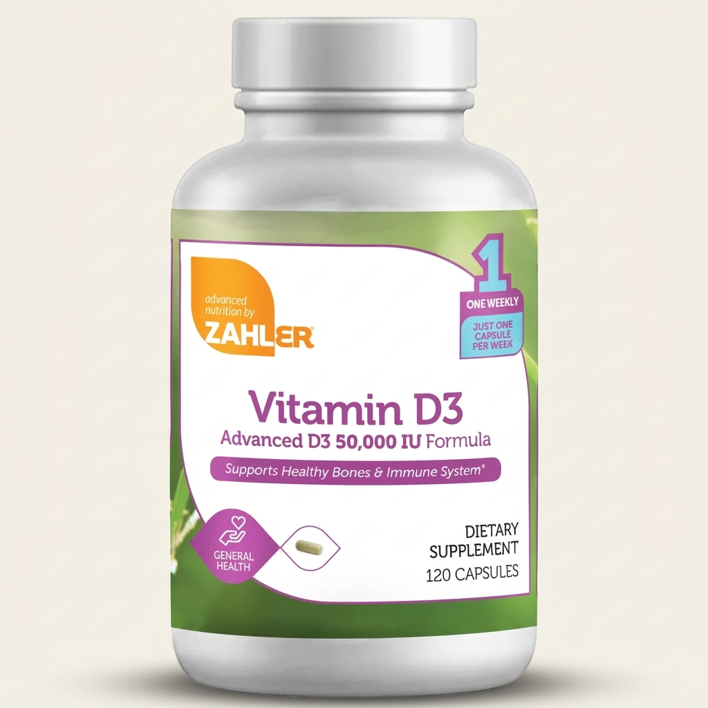 Vitamin D3 on warm off-white background - studio v1